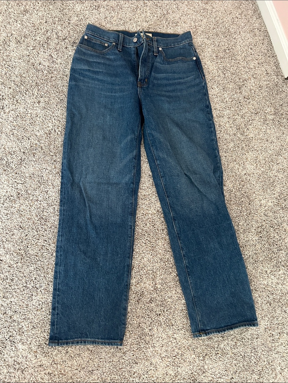 Madewell Classic High-Rise Straight Leg Women's Jeans - Dark Blue Sz 28